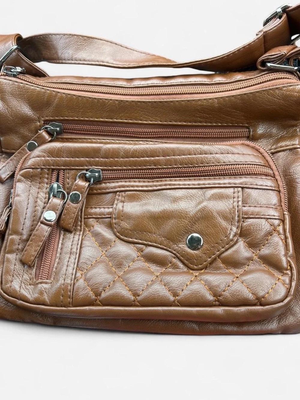 Classic Quilted Brown Women's Shoulder Bag - Stylish Everyday Carry